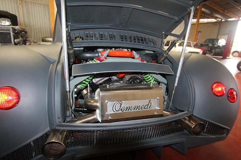 Im Heck des Oemmedi Fiat 500 werkerlt ein Lamborghini-Motor mit 580 PS