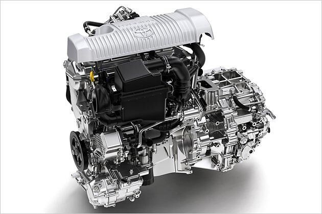 Motor-Getriebe-Einheit: Statt eines 1,8-Liter-Benziners hat der Yaris Hybrid ein 1,5-Liter-Aggregat
