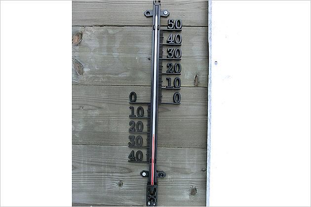Das Beweisfoto: Das Thermometer zeigt minus 23 Grad