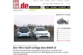 Auto-Bild: VW e-Golf schlägt den BMW i3