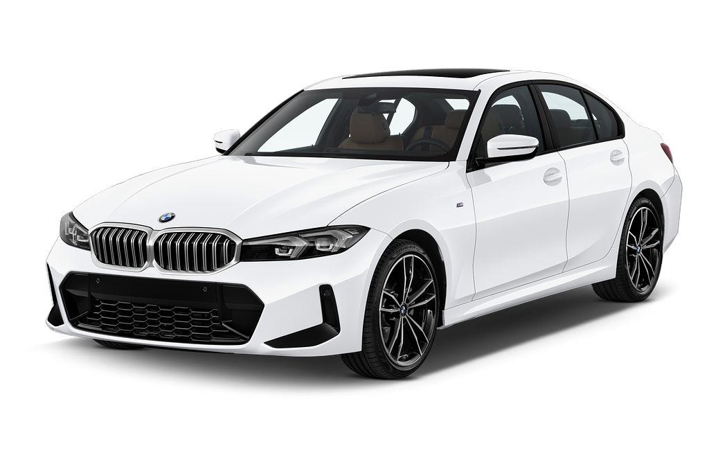 BMW 3 Series (Baujahr 2022) M Sportpaket 4 Türen seitlich vorne