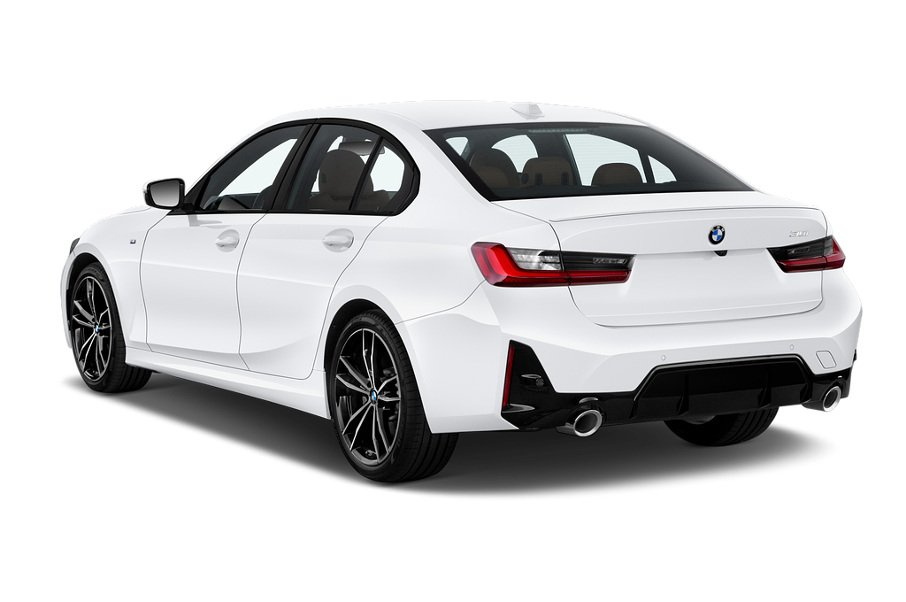 BMW 3 Series (Baujahr 2022) M Sportpaket 4 Türen seitlich hinten