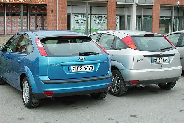 Links der neue, rechts der alte Focus Fünftürer