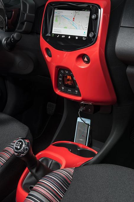 Die Mittelkonsole des neuen Citroen C1.
