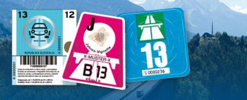 Vignetten für Slowenien, Österreich und die Schweiz.