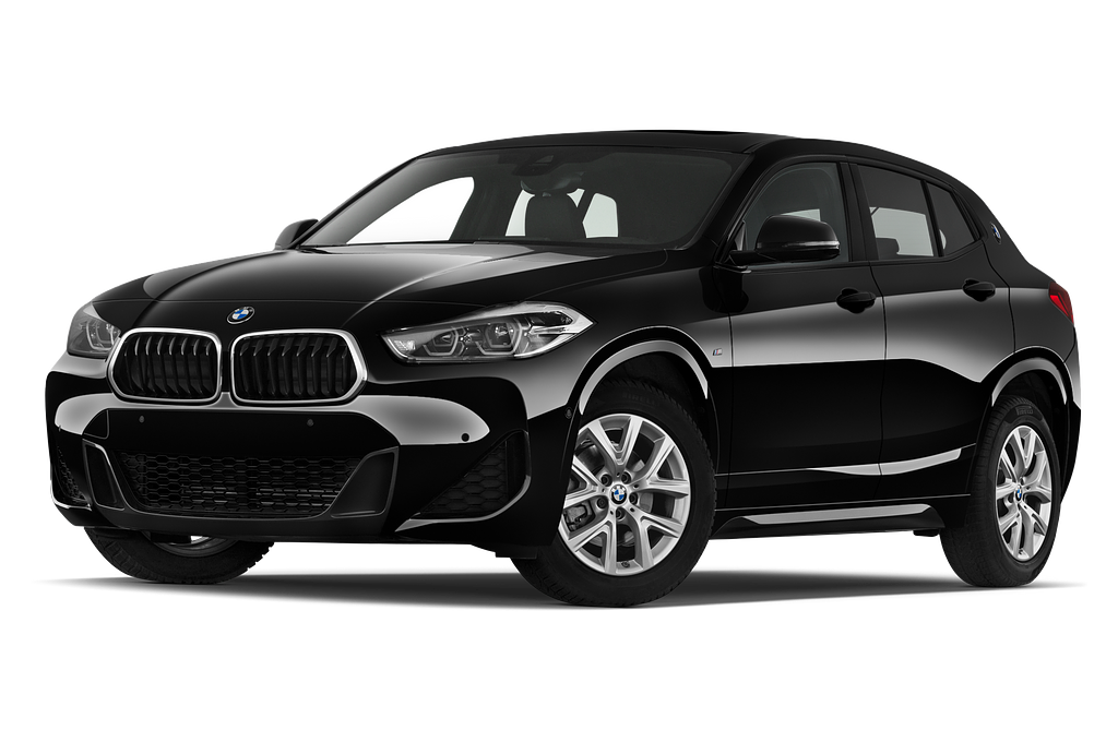 BMW X2 (Baujahr 2023) M Sport 5 Türen seitlich vorne mit Felge