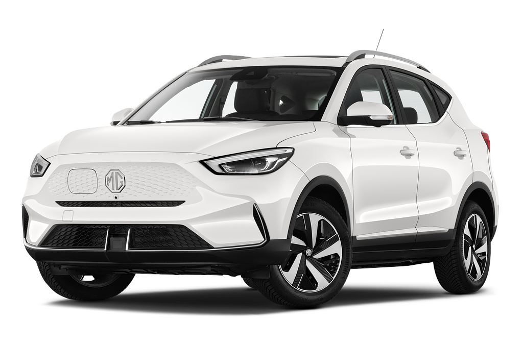 MG ZS EV (Baujahr 2022) Luxury 5 Türen seitlich vorne mit Felge