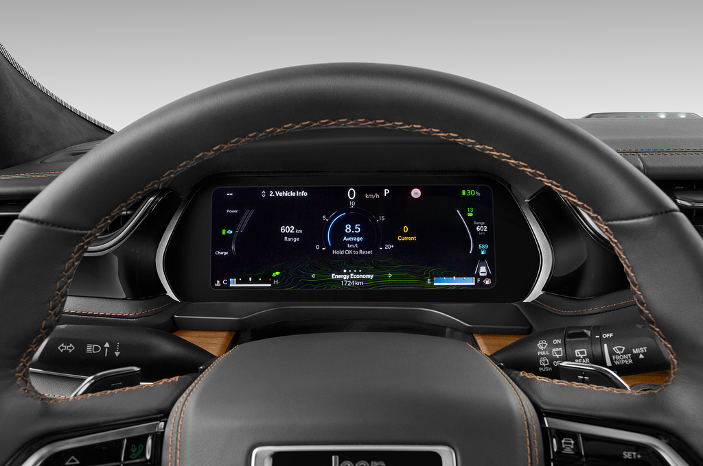 Jeep Grand Cherokee PHEV (Baujahr 2023) Summit Reserve 5 Türen Tacho und Fahrerinstrumente