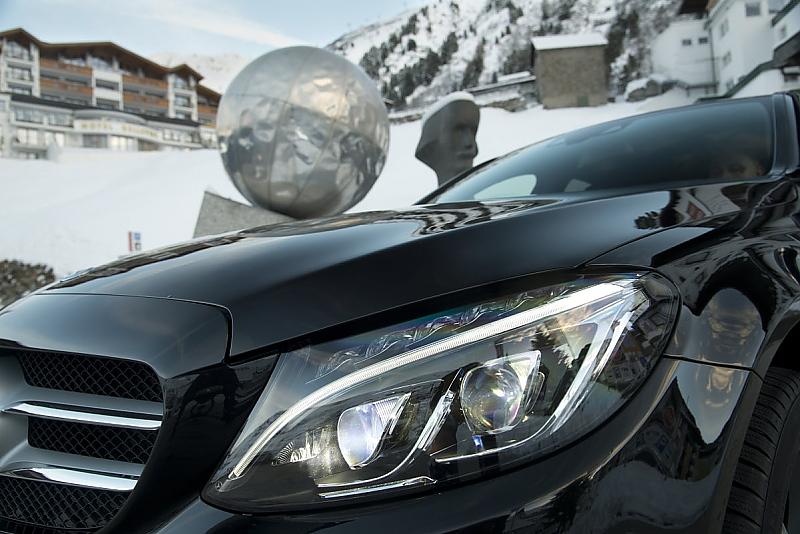 Mercedes C 400 4matic im Winter - LED-Licht kostet Aufpreis