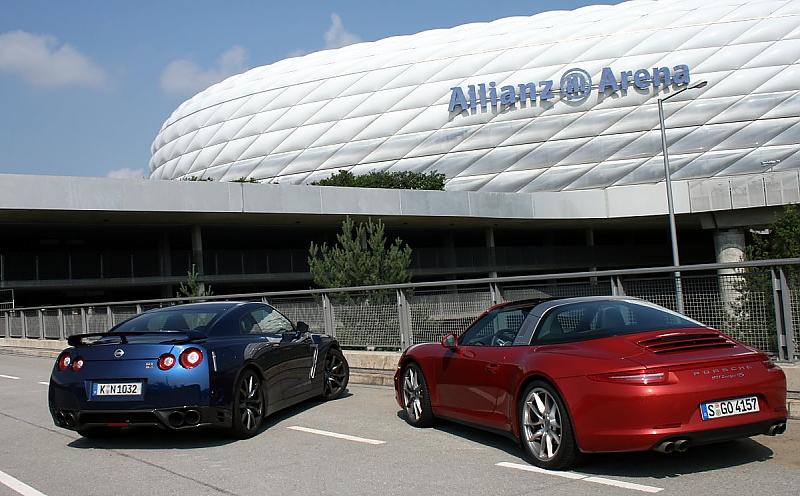 Vergleich Porsche 911 Targa 4S - Nissan GT-R: 550 gegen 400 PS