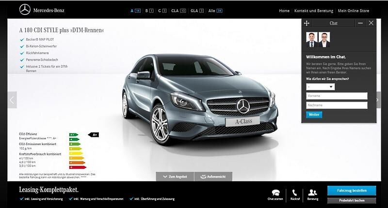 Die Mercedes-Benz Internet-Handels Plattform Connect me