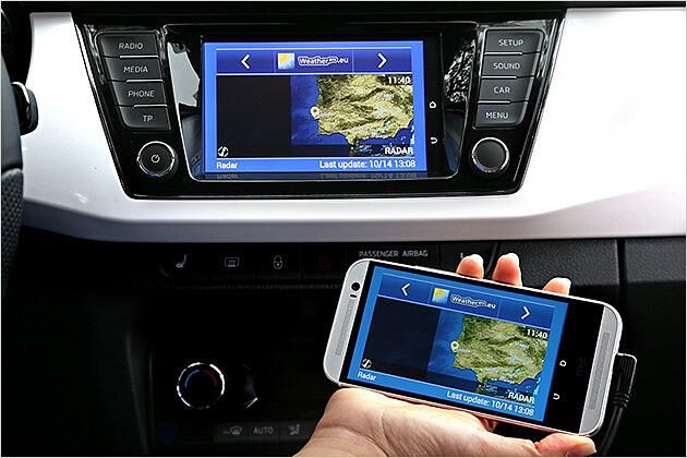 Weather Pro! zur Wettervorhersage ist eine weitere MirrorLink-App