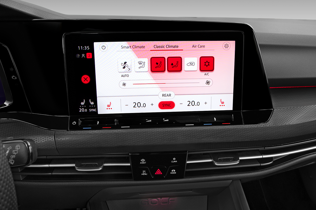 Volkswagen Golf (Baujahr 2021) GTI 5 Türen Temperatur und Klimaanlage