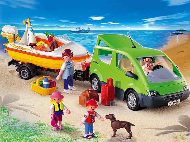 2009 Playmobil Familyvan mit Bootsanh nger