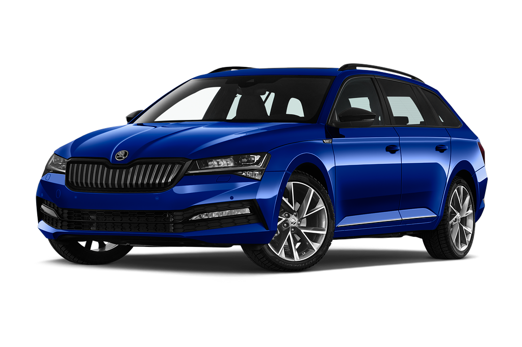 Skoda Superb Combi (Baujahr 2020) Sport Line 5 Türen seitlich vorne mit Felge