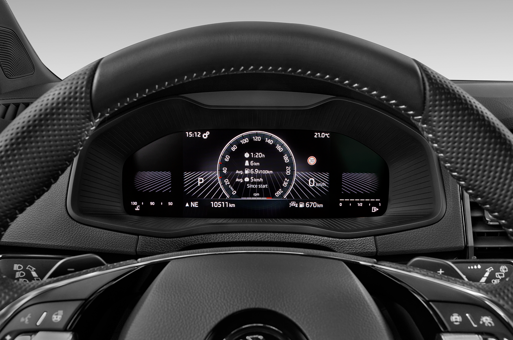 Skoda Karoq (Baujahr 2023) Sportline 5 Türen Tacho und Fahrerinstrumente