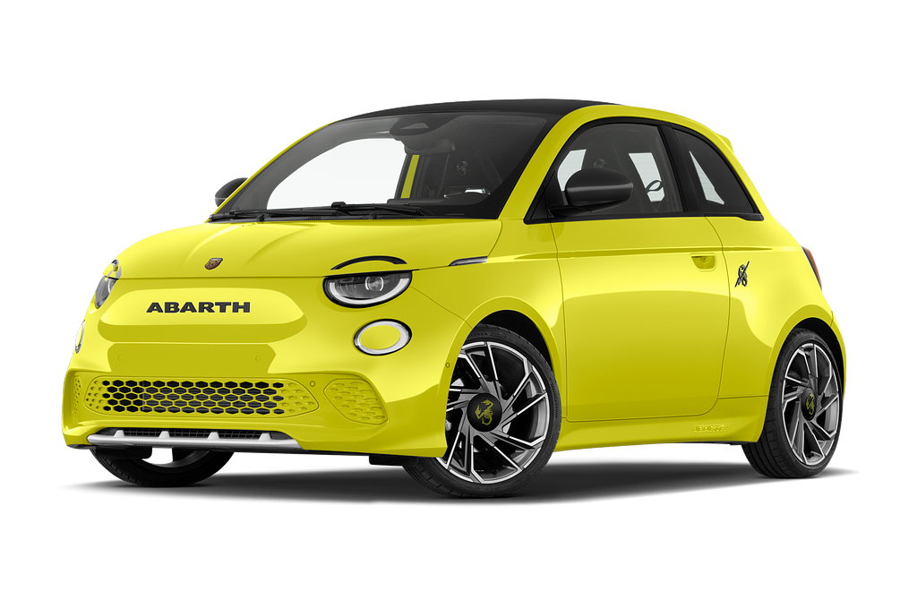 Abarth 500e (Baujahr 2023) Turismo 3 Türen seitlich vorne mit Felge