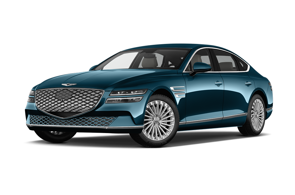 Genesis Electrified G80 (Baujahr 2023) Luxury 4 Türen seitlich vorne mit Felge