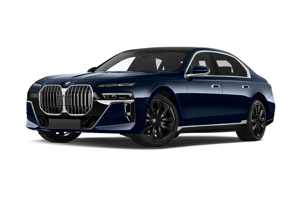 BMW 7 Series (Baujahr 2023) M Sport 4 Türen seitlich vorne mit Felge
