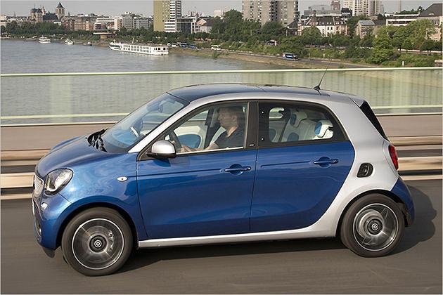 Gestreckt: Der Smart Forfour ist 3,50 Meter lang