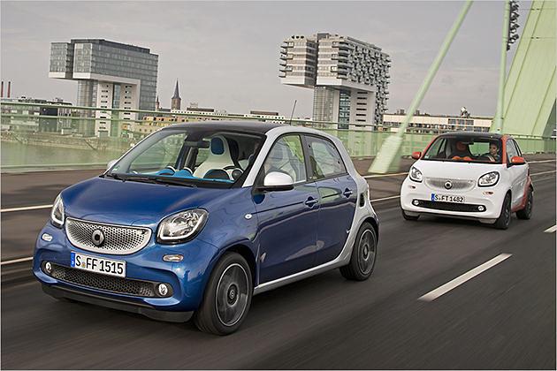 Flotte Kurzware: Den Smart Fortwo und den Forfour gibt es nun auch als 90-PS-Version mit Doppelkupplungsgetriebe