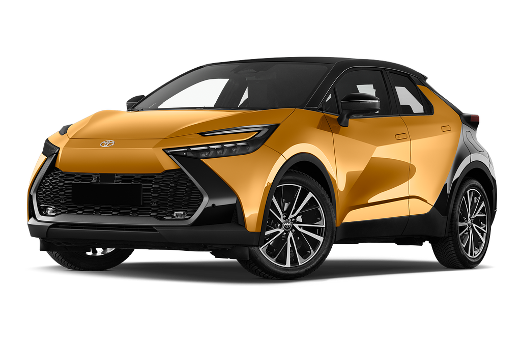 Toyota C-HR Hybrid (Baujahr 2024) Lounge Premiere 5 Türen seitlich vorne mit Felge