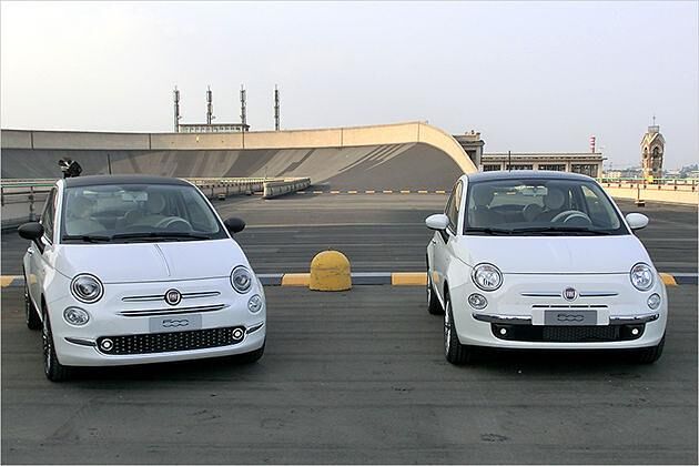 Alt und neu (links) im Direktvergleich - auf Fiats legendärer Dach-Teststrecke in Turin-Lingotto