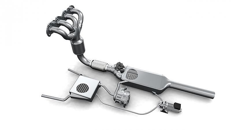 Der Trick hinter Faurecias Exhaust Heat Power Generation (EHPG) System ist ein Wärmetauscher der sich im Abgasstrom befindet