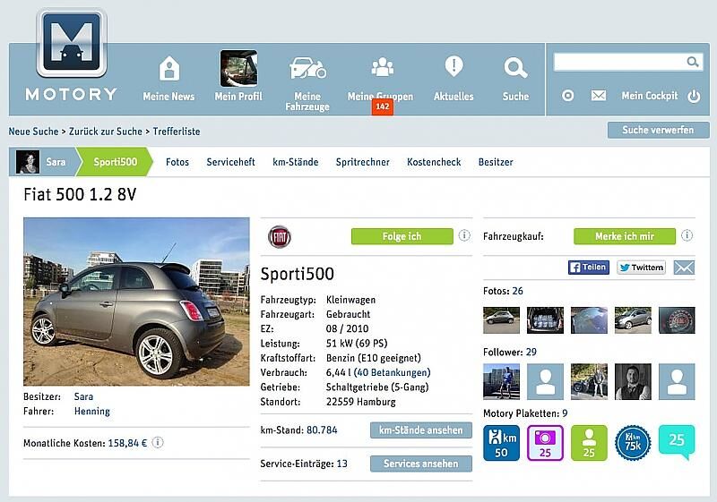Motory Profil inklusive Kilometerstand