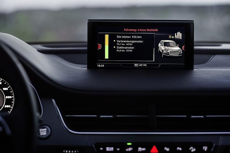 Audi Q7 e-tron 3.0 TDI quattro - hier wird das Hybridprogramm angezeigt