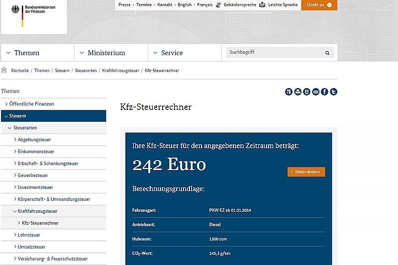 Auch hier werden 26 Euro mehr für zehn Prozent Mehr-Emissionen fällig.