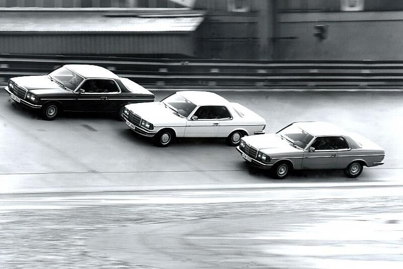 Sportliches Trio: 1977 kamen die Coupés Mercedes-Benz 230 C, 280 C und 280 CE auf den Markt.