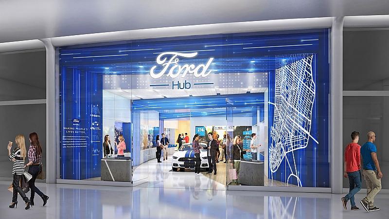 Ein FordHub erinnert stark an einen Apple-Store.