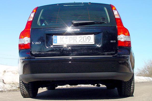 Das Heck ist typisch für einen Volvo-Kombi