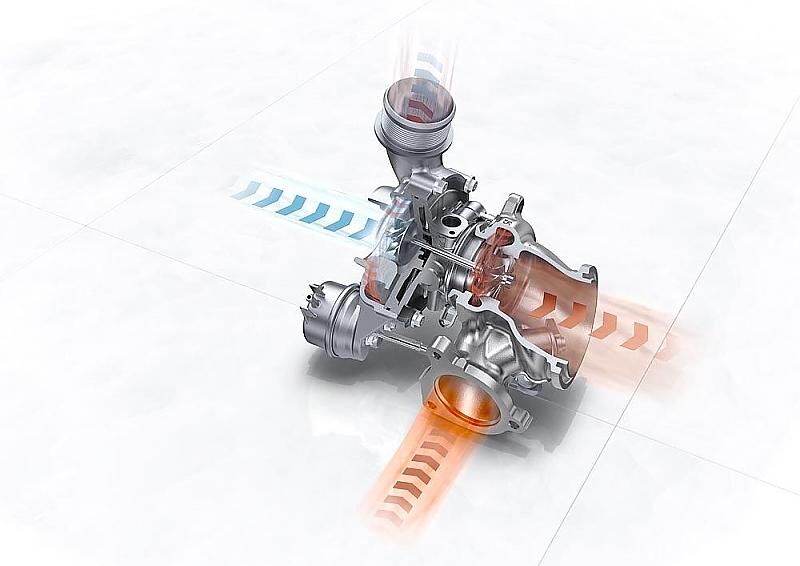 Der Turbolader des Zweiliter-Motors