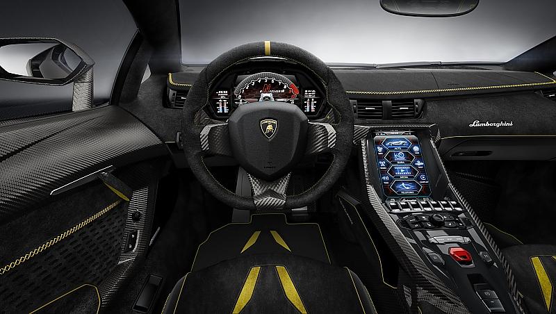 Der Alcantara-Interieur des Lamborghini Centenario 2016