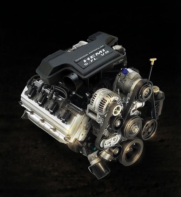 Beim modernen Dodge Ram Power Wagon kommt ein 5.7-Liter-Hemi-V-8-Motor zum Einsatz