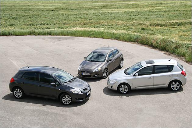 Fiat Bravo, Kia Ceed und Toyota Auris: Wir haben drei neue Golfrivalen getestet