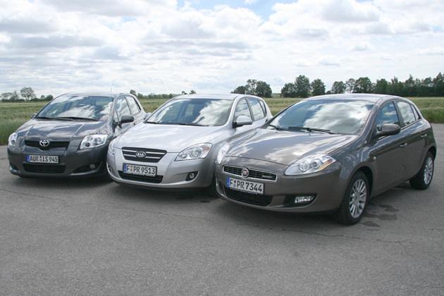 Die schickste Front hat der Fiat Bravo (ganz rechts)