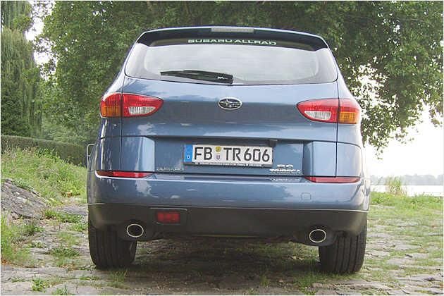 Etwas zerklüftet, aber markant: B9 Tribeca-Heckansicht