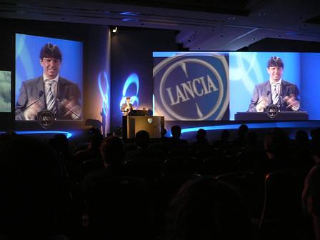 Lancia-CEO Oliver Francois bei der Präsentation des neuen Musa in Venedig