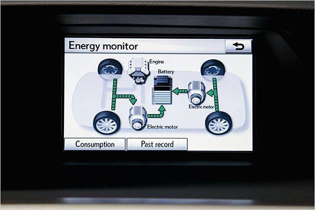 Im Multifunktionsdisplay kann der Fahrer den aktuellen Energiefluss beobachten