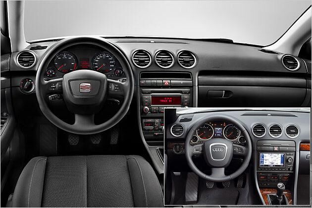 Das Cockpit entstammt dem mittlerweile eingestellten Audi A4 Cabriolet (kleines Bild)