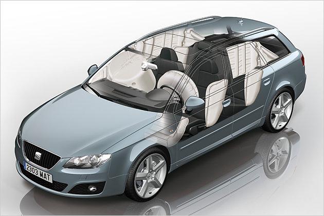 Bis zu neun Airbags sollen für Sicherheit der Passagiere sorgen