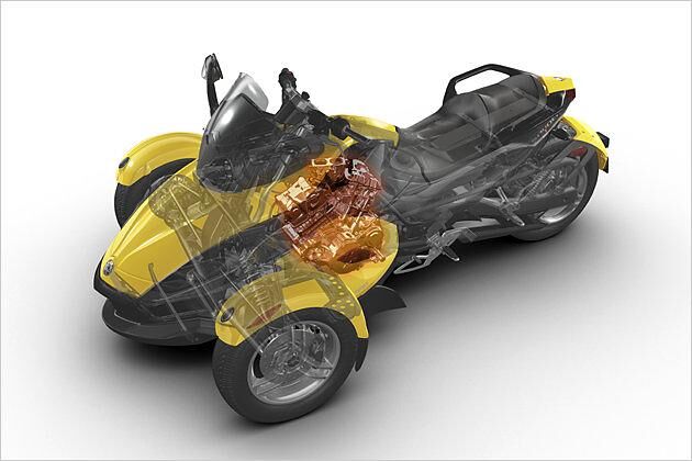 Der Motor ist hinter der Vorderachse postiert