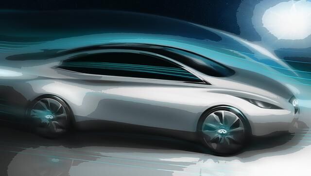 Skizze der neuen vollelektrischen Infiniti-Limousine