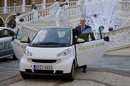 Smart Electric Drive und Prinz Albert II. in Monaco