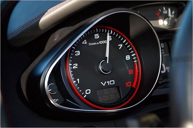 Der rote Bereich beginnt bei 8.500 Touren ...
