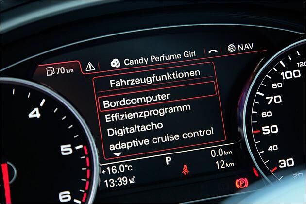 Auch jegliche erdenklichen Fahrzeuginformationen lassen sich über das Zentraldisplay abrufen