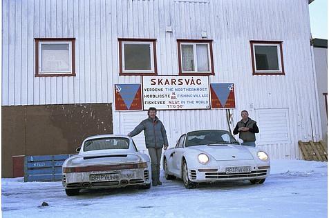 Mit den beiden Porsche 959-Versuchsfahrzeugen ging es bis an das Nordkap